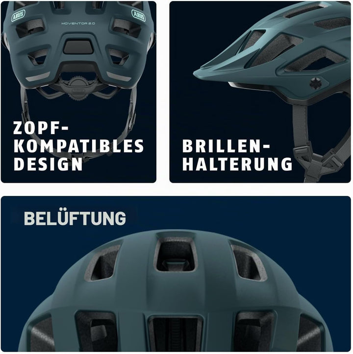 ABUS MTB-Helm Moventor 2.0 - komfortabler Fahrradhelm fürs Gelände - All-Mountain-Helm - für Damen u