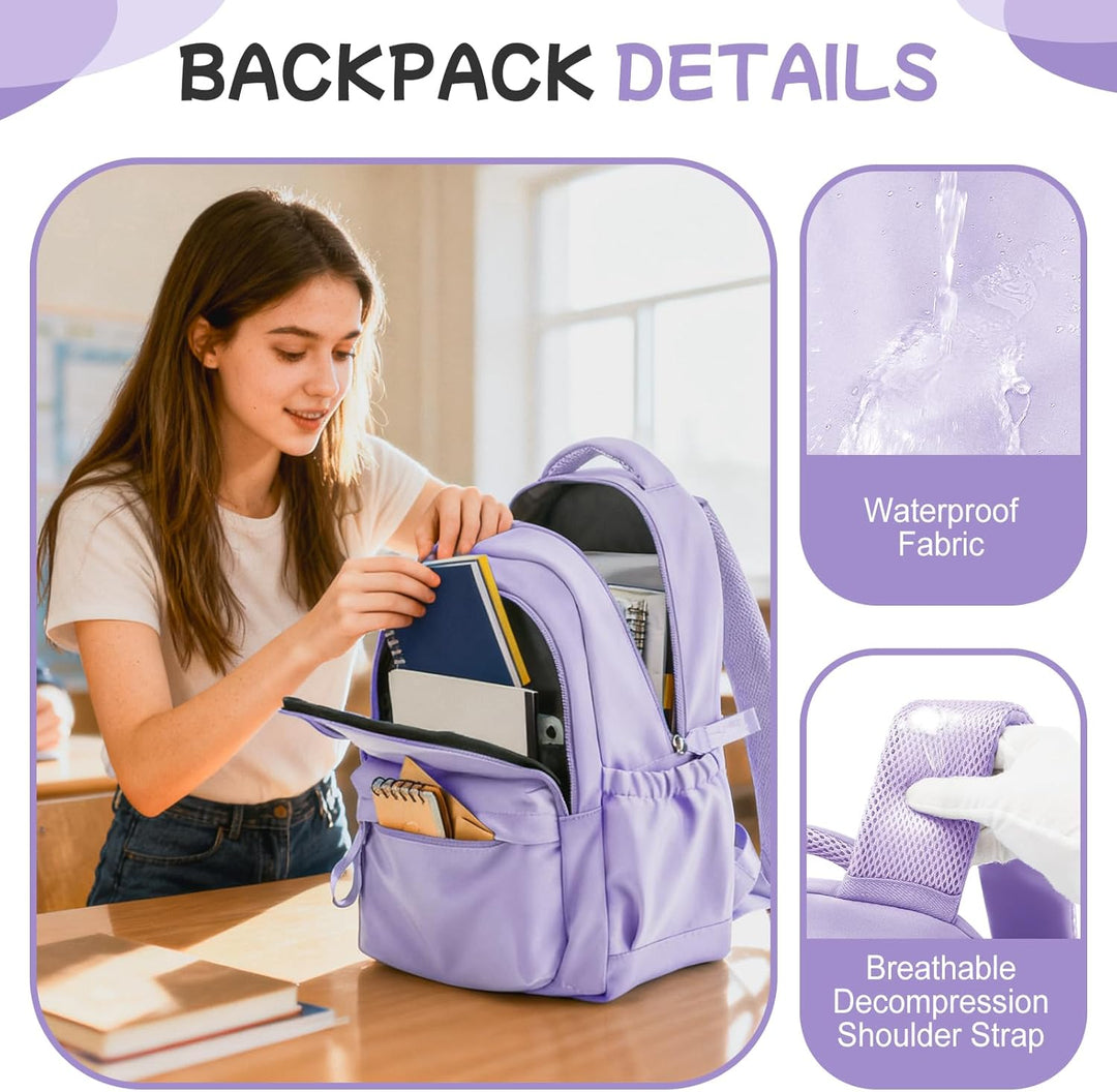 WEPLAN Schulrucksack Mädchen Jungen Rucksack Schule Teenager,Wasserdicht Rucksack School Bag,Schulra