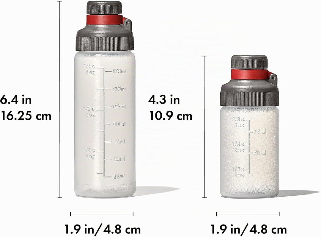 OXO Auslaufsicheres Quetschflaschen-Set, 3, 170 ml, Quetschflaschen-Set