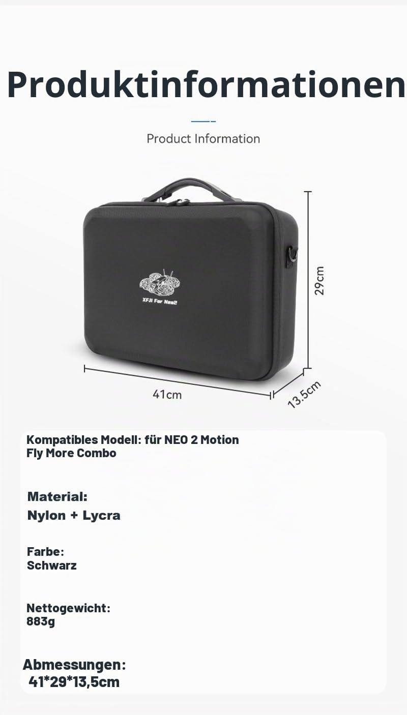 Tragtasche für DJI Neo 2 Motion Fly More Combo – Portable Reise-Transporttasche mit Schultergurt für