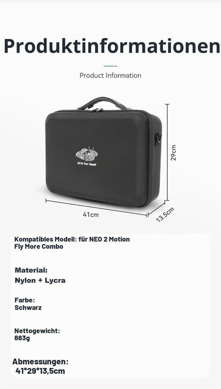 Tragtasche für DJI Neo 2 Motion Fly More Combo – Portable Reise-Transporttasche mit Schultergurt für