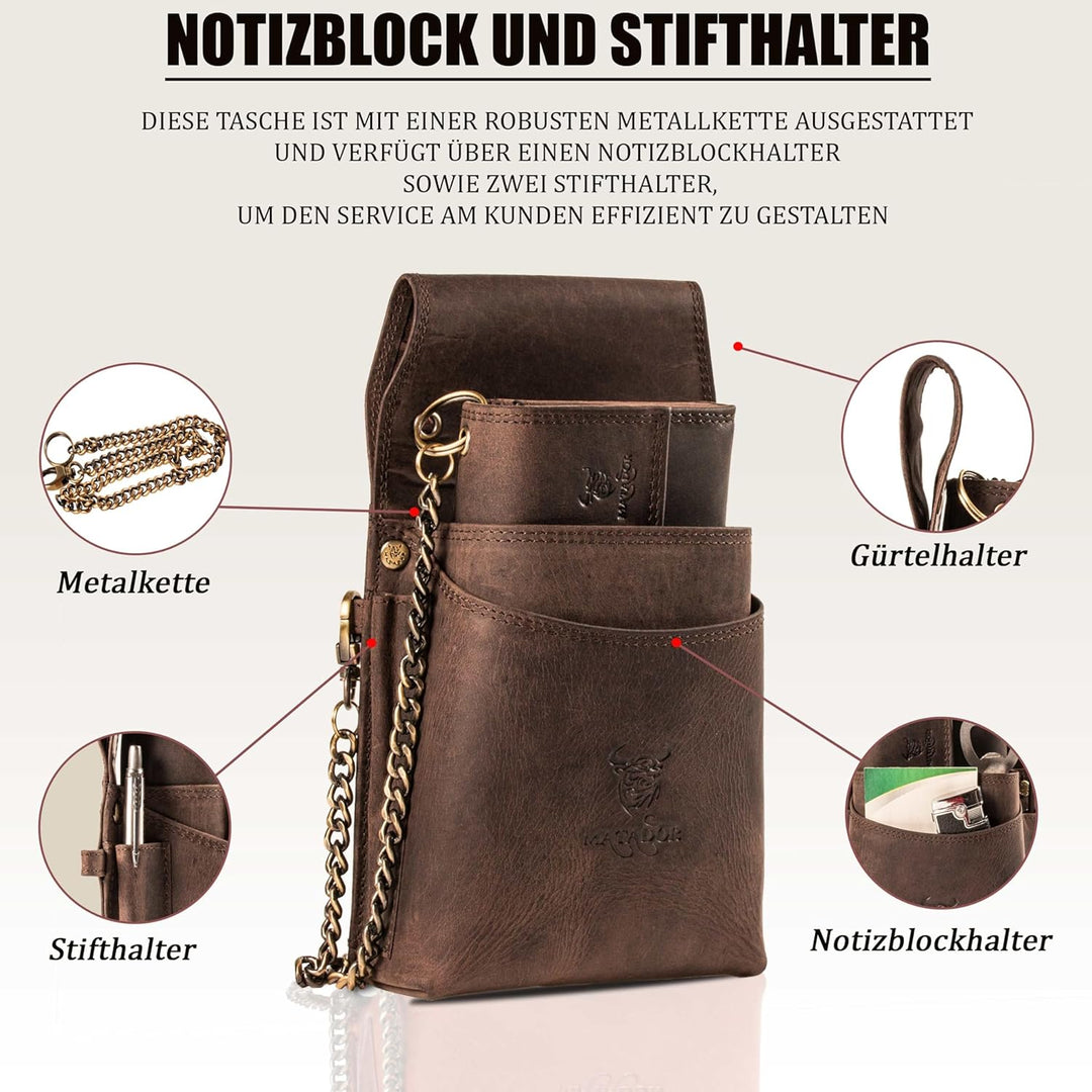 MATADOR Kellner Geldbörse Leder 'VICIO mit Kellnertasche Set | Kellnerportemonnaie Leder mit Kellner