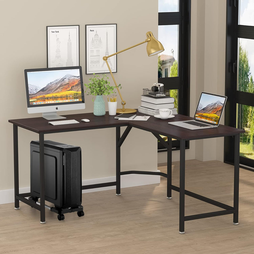 Hmseng PC Ständer für PC-Tower, Computer Desktop Ständer, Universal verstellbare CPU Ständer mit Rol