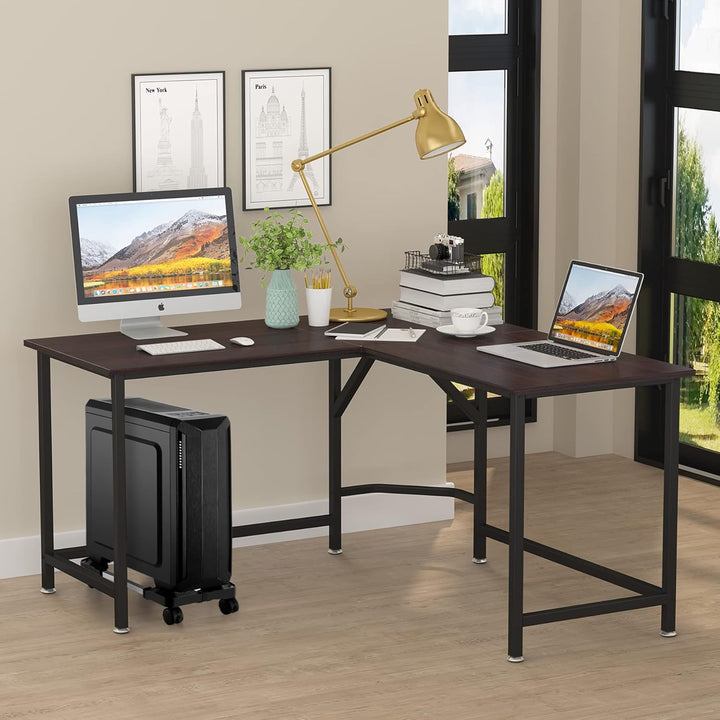 Hmseng PC Ständer für PC-Tower, Computer Desktop Ständer, Universal verstellbare CPU Ständer mit Rol