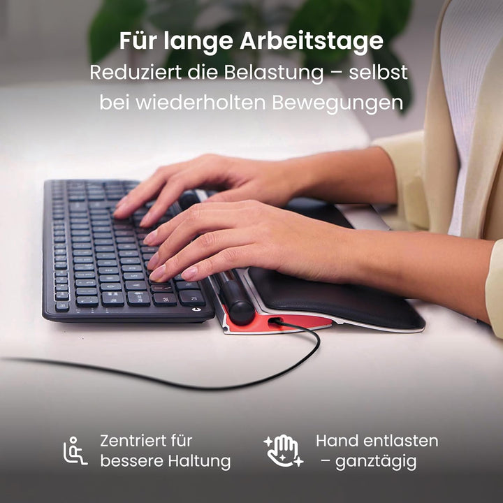 Contour RollerMouse Red Ergonomische Maus erweiterter Handgelenkstütze Memory Schaum, Ideal für RSI