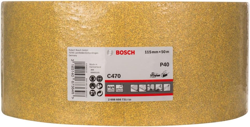 Bosch Pro Schleifrolle Best for Wood and Paint für Holz und Farbe (115 mm, 50 m, Körnung 40, C470),