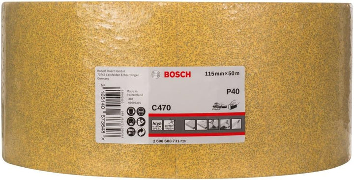 Bosch Pro Schleifrolle Best for Wood and Paint für Holz und Farbe (115 mm, 50 m, Körnung 40, C470),