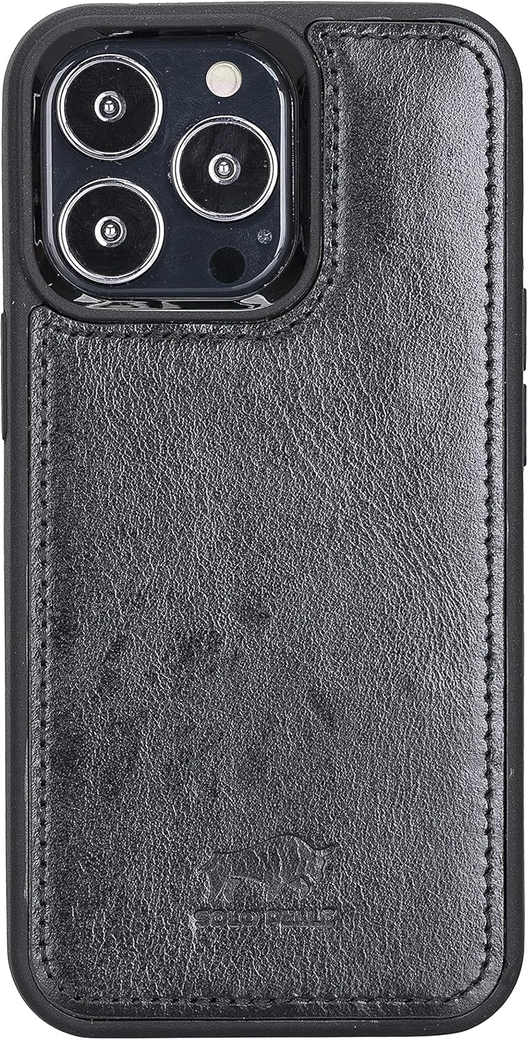 Solo Pelle Lederhülle kompatibel für iPhone 13 Pro in 6.1 Zoll abnehmbare Hülle (2in1) inkl. Kartenf