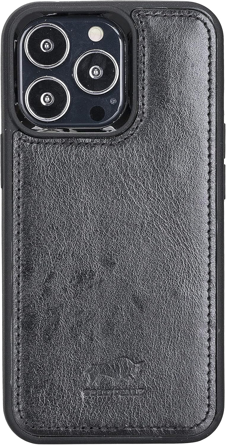 Solo Pelle Lederhülle kompatibel für iPhone 13 Pro in 6.1 Zoll abnehmbare Hülle (2in1) inkl. Kartenf