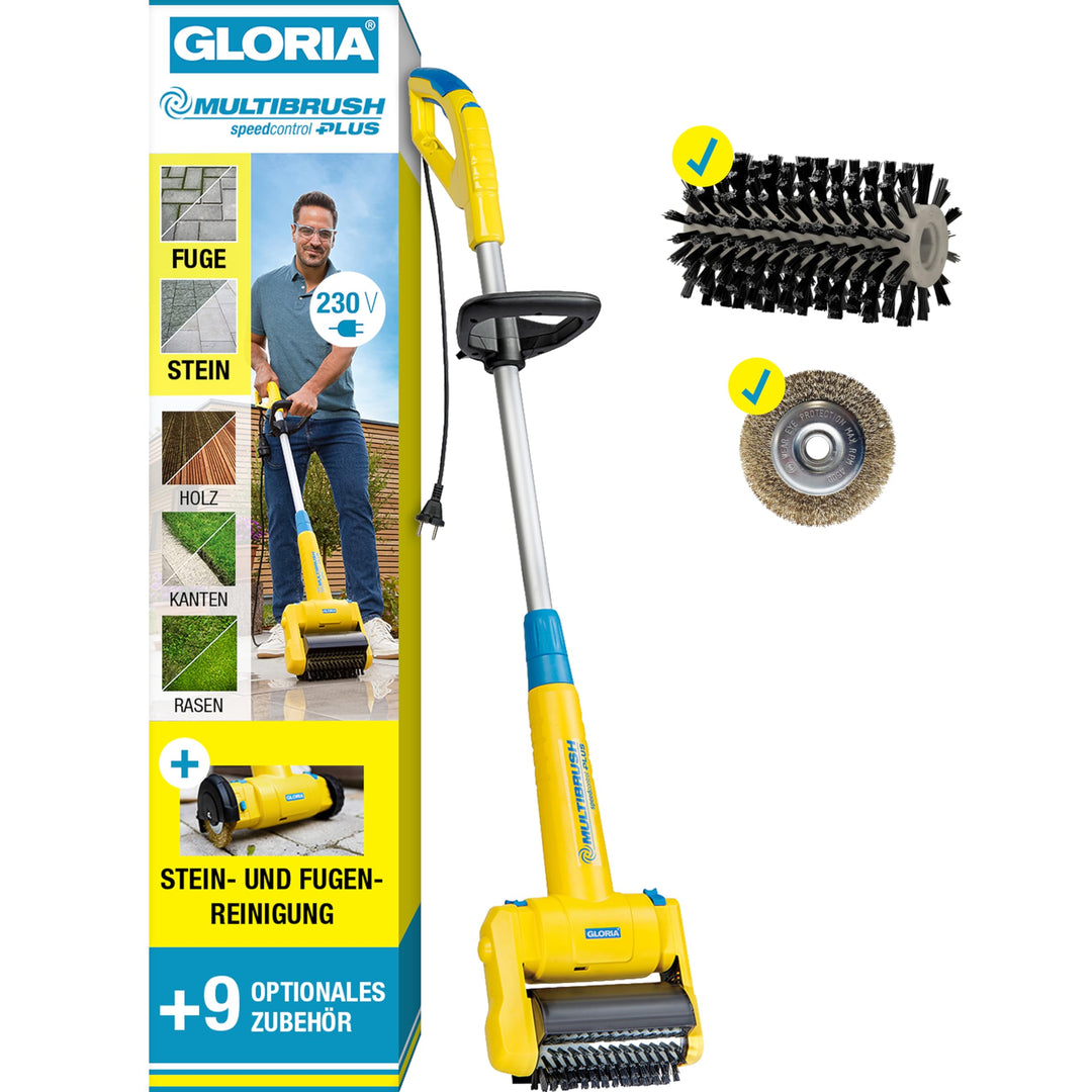 GLORIA MultiBrush speedcontrol - Multifunktionale Elektro-Bürste | Unkrautentferner | Nutzbar als St