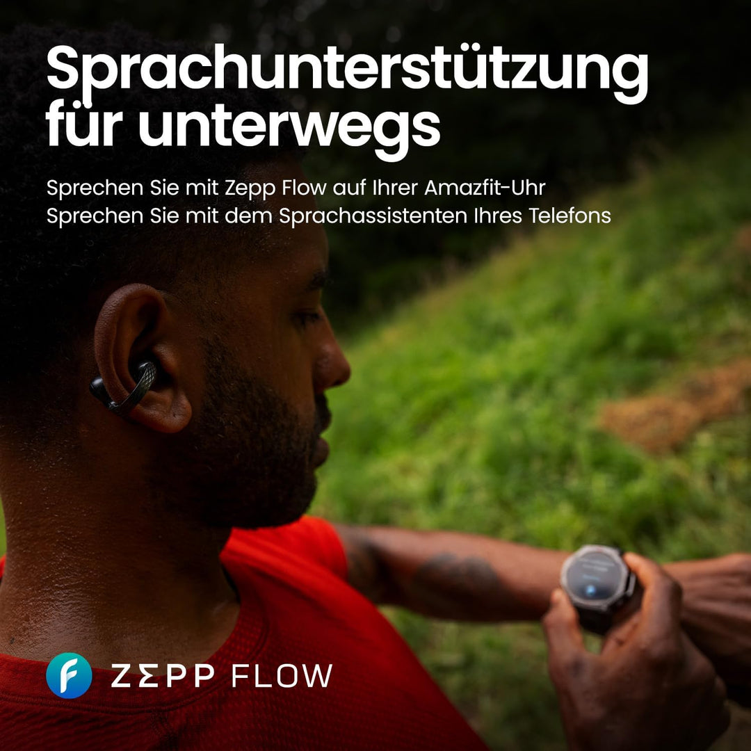 Amazfit Up Bluetooth Kopfhörer, Kabellose Open-Ear-Ohrhörer mit Touch-Steuerung, IPX4 Wasserfest & S