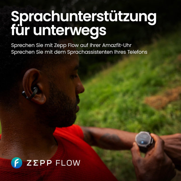 Amazfit Up Bluetooth Kopfhörer, Kabellose Open-Ear-Ohrhörer mit Touch-Steuerung, IPX4 Wasserfest & S