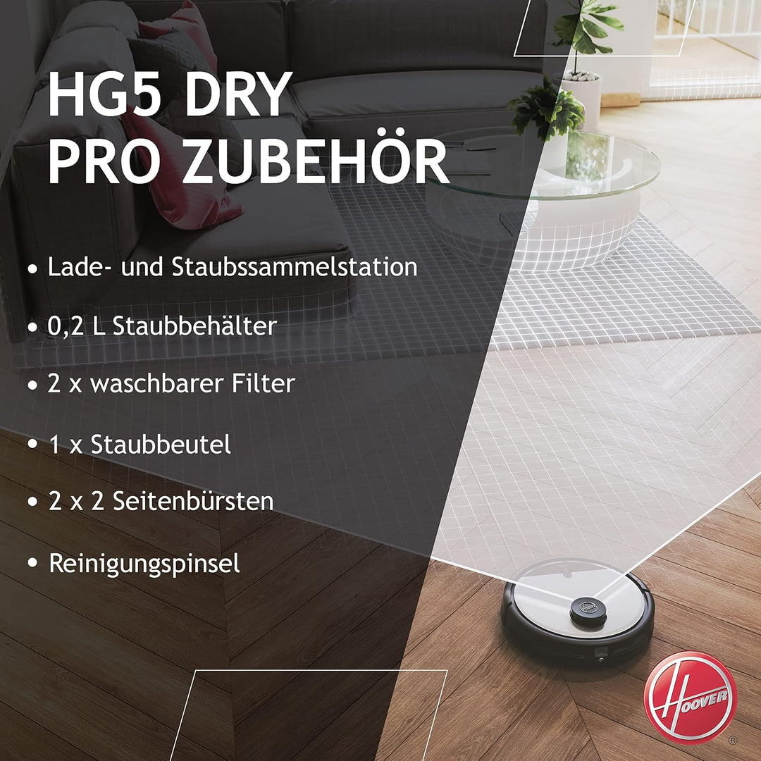Hoover HG5 Saugroboter mit Absaugstation &amp; App-Steuerung mit Karte und Zeitplan – DRY PRO Roboter St