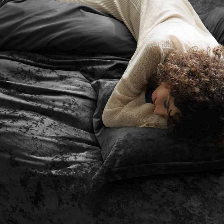 PHF Samt Bettwäsche 200x220, Luxus Flauschig Bettwäsche 200x220 cm mit 2er Kissenbezüge 80x80 cm, Ku