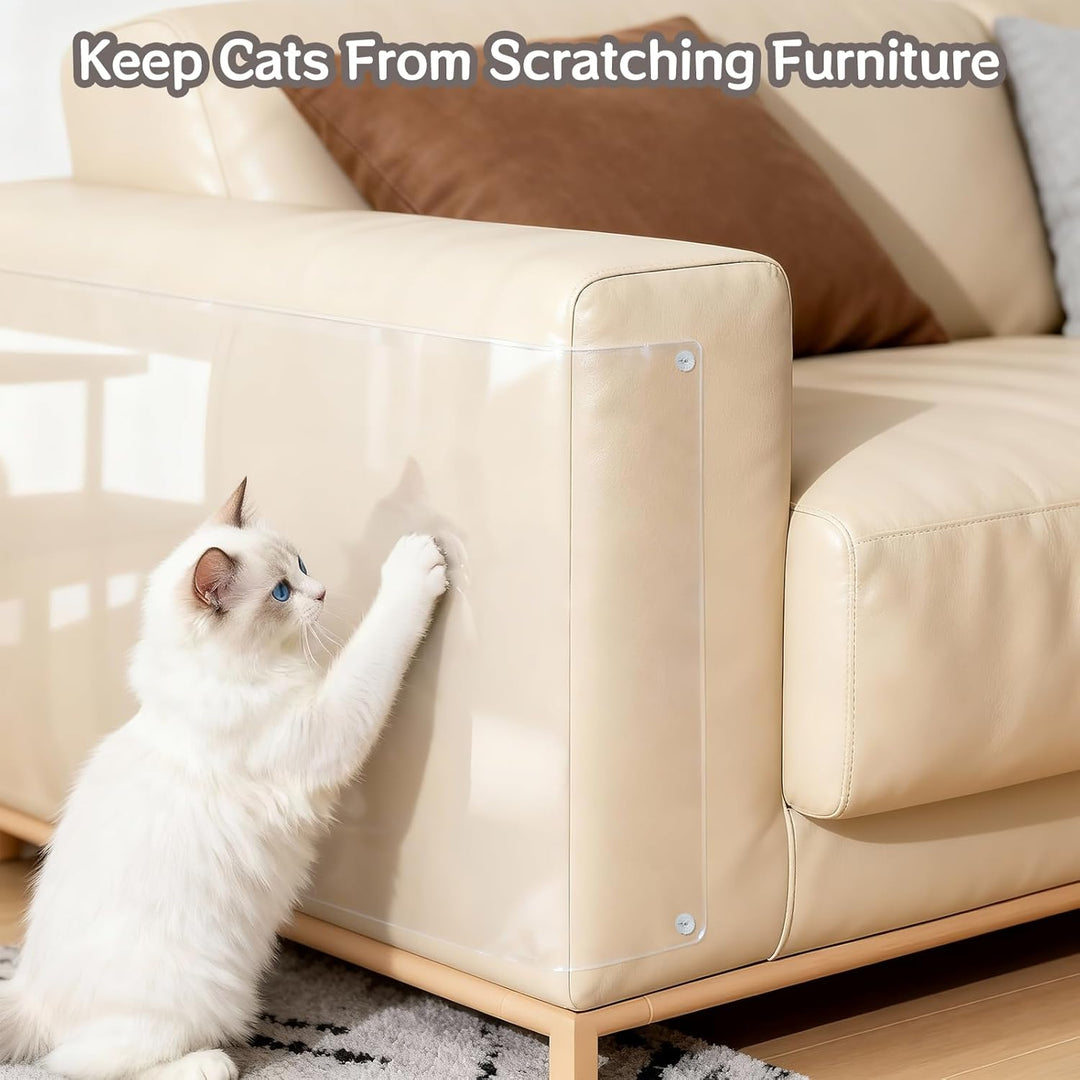 Katzenschutz Transparent 30 cm x 3 m – Selbstklebende Kratzschutzfolie für Möbel, Sofa & Türen, Rück