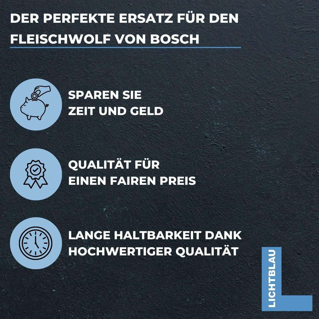 LICHTBLAU Stopfer für Bosch Fleischwolf I Stössel passend für Bosch MUM4, MUZ4FW1, MUZ4FW3, MUZ4FW4