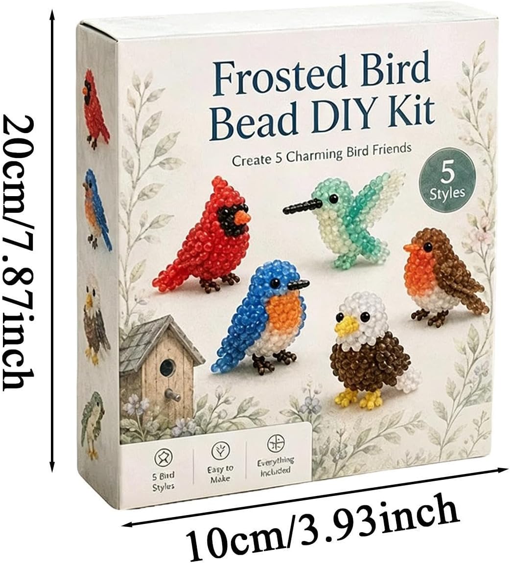 Tier-Perlen-Set - Süsse Handgefertigte Perlenarbeit, Fädelkunst | 3D Perlenvogel DIY-Bastelset - für