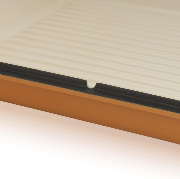 Mahlzeit Gusseisen Bräter emailliert | 10,8 Liter | Sunny Orange | Bräter 2in1 mit Bratpfanne | Brät