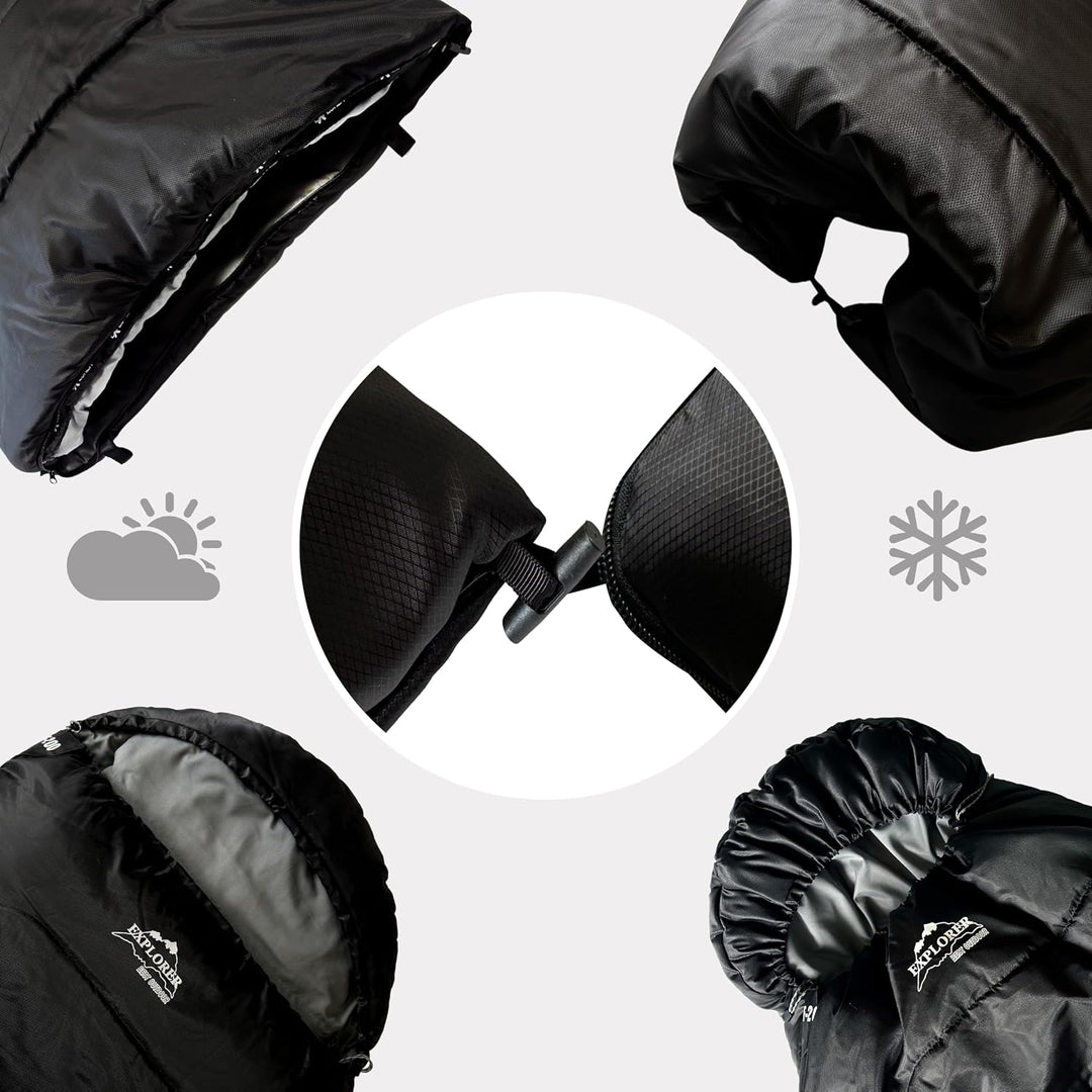EXPLORER® EF-200 XXL Deckenschlafsack -18°C +3°C [400GSM] Schlafsack Gäste Decke 3-4 Jahreszeiten 22
