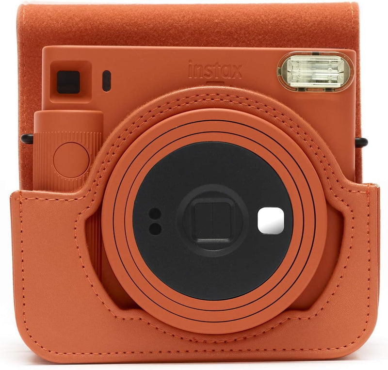 instax Kameratasche Square SQ 1 Tasche in Terracotta orange & Square Film Rainbow für 10 Aufnahmen