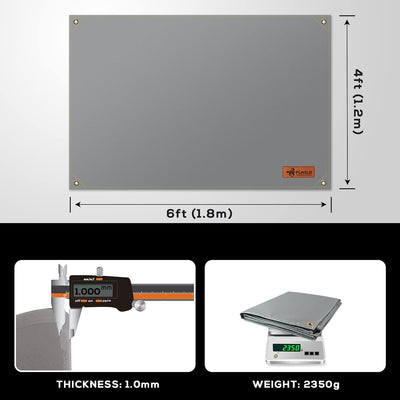 Silikonbeschichtete Schweissdecke, Schweissmatte bis zu 980 °C, 1,2 m x 1,8 m, strapazierfähig, feue