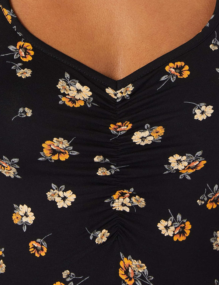 ONLY Women's T-Shirt L Black/Aop:flower, L Black/Aop:flower
