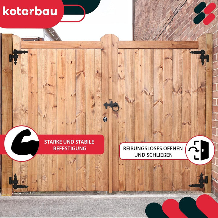 KOTARBAU® 4tlg.Winkelbänder 250 x 250 mm Geschmiedet Antik für Fensterladen Tore Garagen, 250 x 250