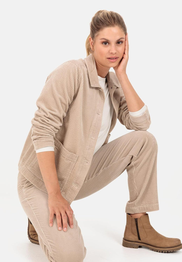 camel active Damen Breitcord Worker Jacket 42 Beige, 42 Beige