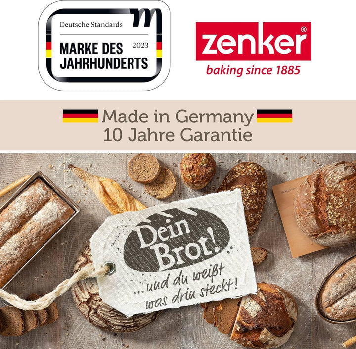 Zenker Brotbackform Dein Brot! – Emaille, kastanienbraun, 2000 ml, 265 x 165 x 92 mm, hitzebeständig