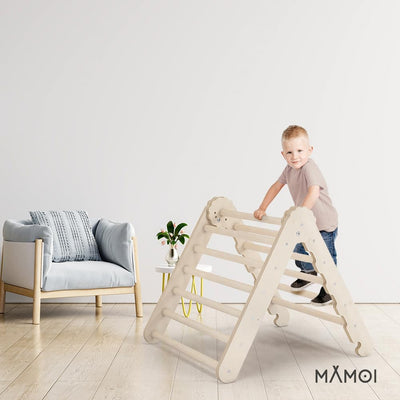 MAMOI® Klettergerüst Indoor, Kletterdreieck aus Holz, Baby Kinder Klettern, Kletterturm, Kletterboge