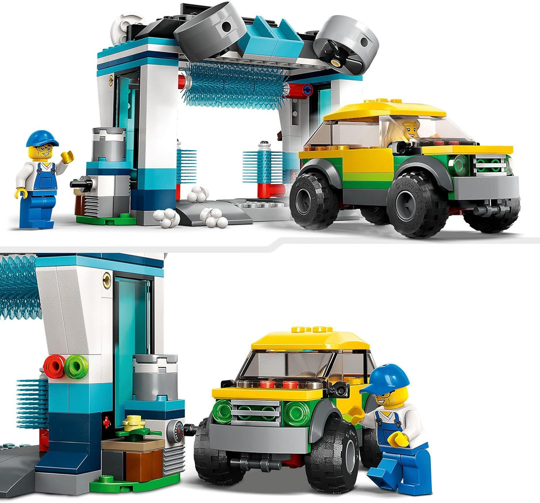LEGO City Autowaschanlage, Set mit Spielzeugauto für Kinder ab 6 Jahren, Jungen & Mädchen, funktioni