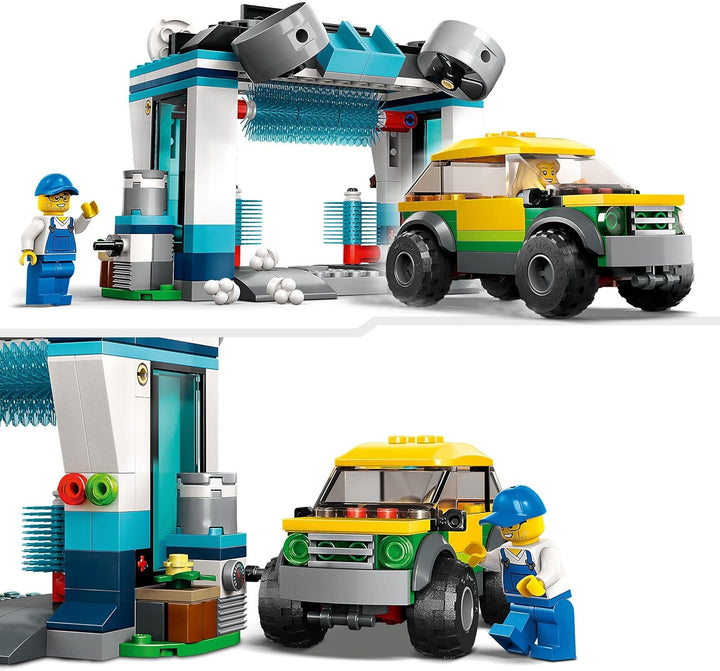 LEGO City Autowaschanlage, Set mit Spielzeugauto für Kinder ab 6 Jahren, Jungen & Mädchen, funktioni