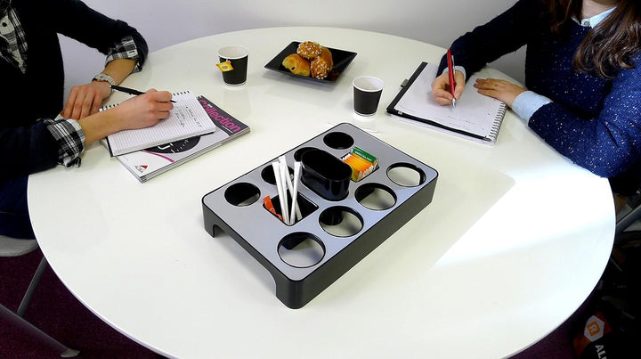 ALBA Spender Universal-Kaffeepads Aluminium Grau Metall und schwarz, Aluminium, Gris métal et Noir,