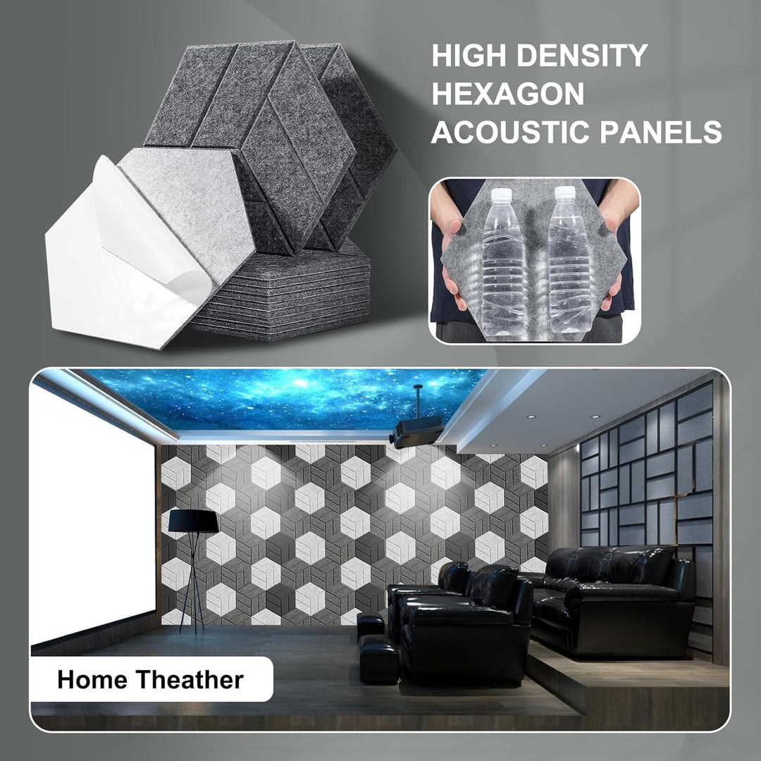 12 Stück Akustikpaneele Hexagon Selbstklebend Akustikplatten Akustikschaumstoff Akustik Panel Wandpa