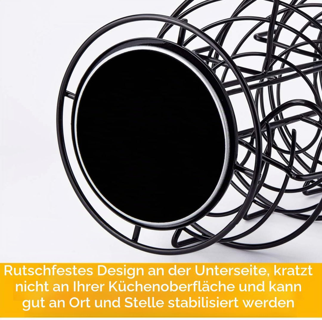 Toplife Eierspender, spiralförmiges Design, durchsichtig schwarz, Schwarz