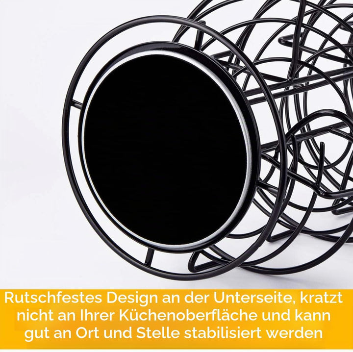 Toplife Eierspender, spiralförmiges Design, durchsichtig schwarz, Schwarz