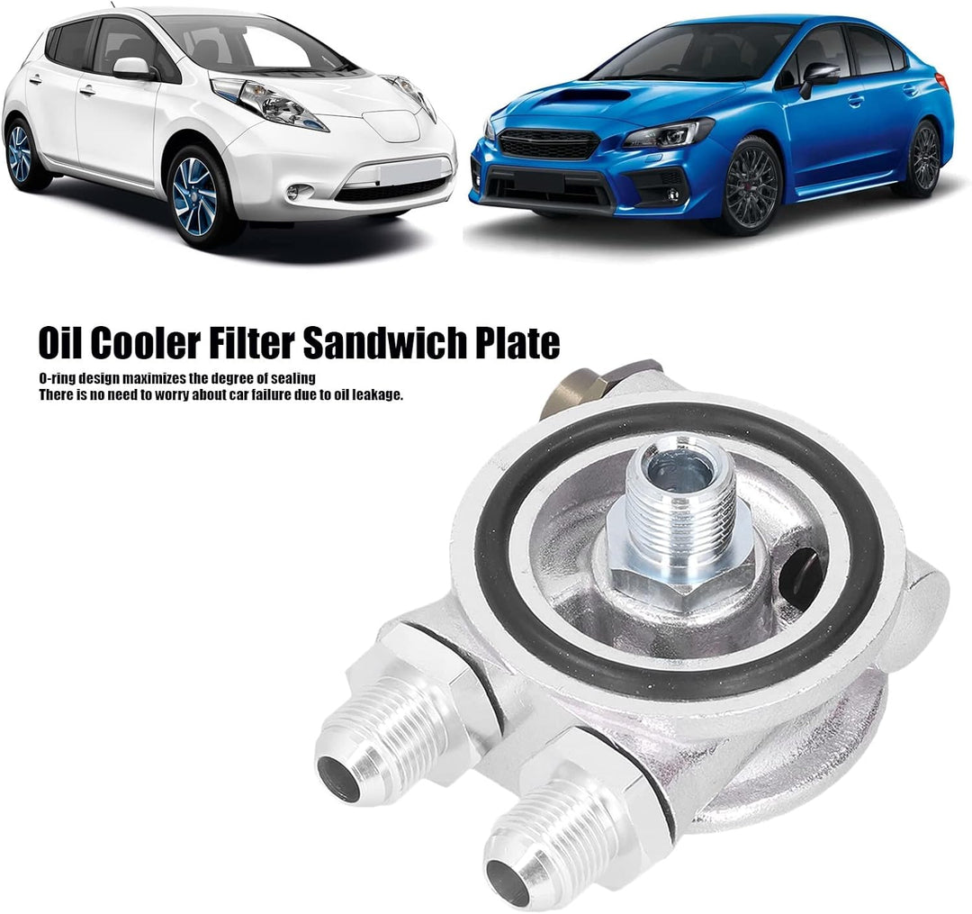 Ölkühler-Kit, Universal-Autoölkühler-Filter Sandwichplatte Thermostat-Adapter 3/4 Zoll 16-UNF AN10 M