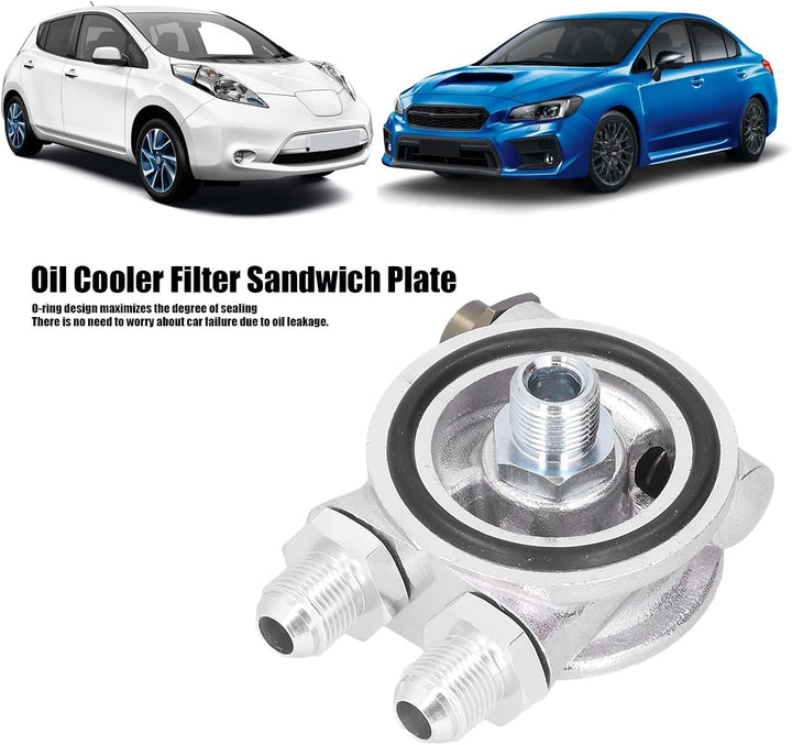Ölkühler-Kit, Universal-Autoölkühler-Filter Sandwichplatte Thermostat-Adapter 3/4 Zoll 16-UNF AN10 M
