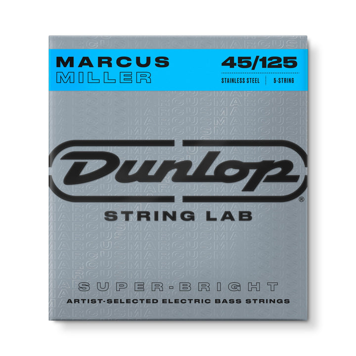 Dunlop DBMMS45125 Sehr helle Basssaiten Marcus Miller, 5-saitiger Mitteltöner. 045 bis .125, 5 Saite