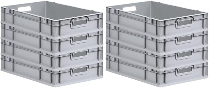 PROREGAL SuperSparSet 8x Eurobox NextGen Grip | HxBxT 12x40x60cm | 23 Liter | Griffe offen | Glatter