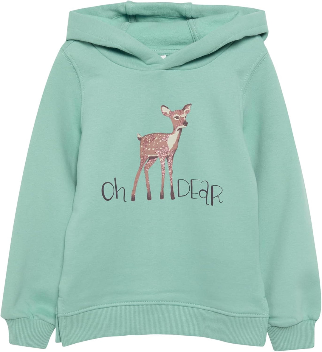 s.Oliver Wärmendes Kapuzen-Sweatshirt mit Glitzerprint 104-110 Helles Türkis, 104-110 Helles T&#xFC;