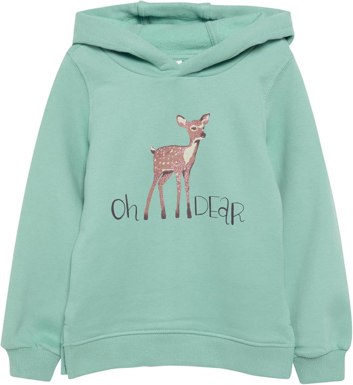 s.Oliver Wärmendes Kapuzen-Sweatshirt mit Glitzerprint 104-110 Helles Türkis, 104-110 Helles T&#xFC;