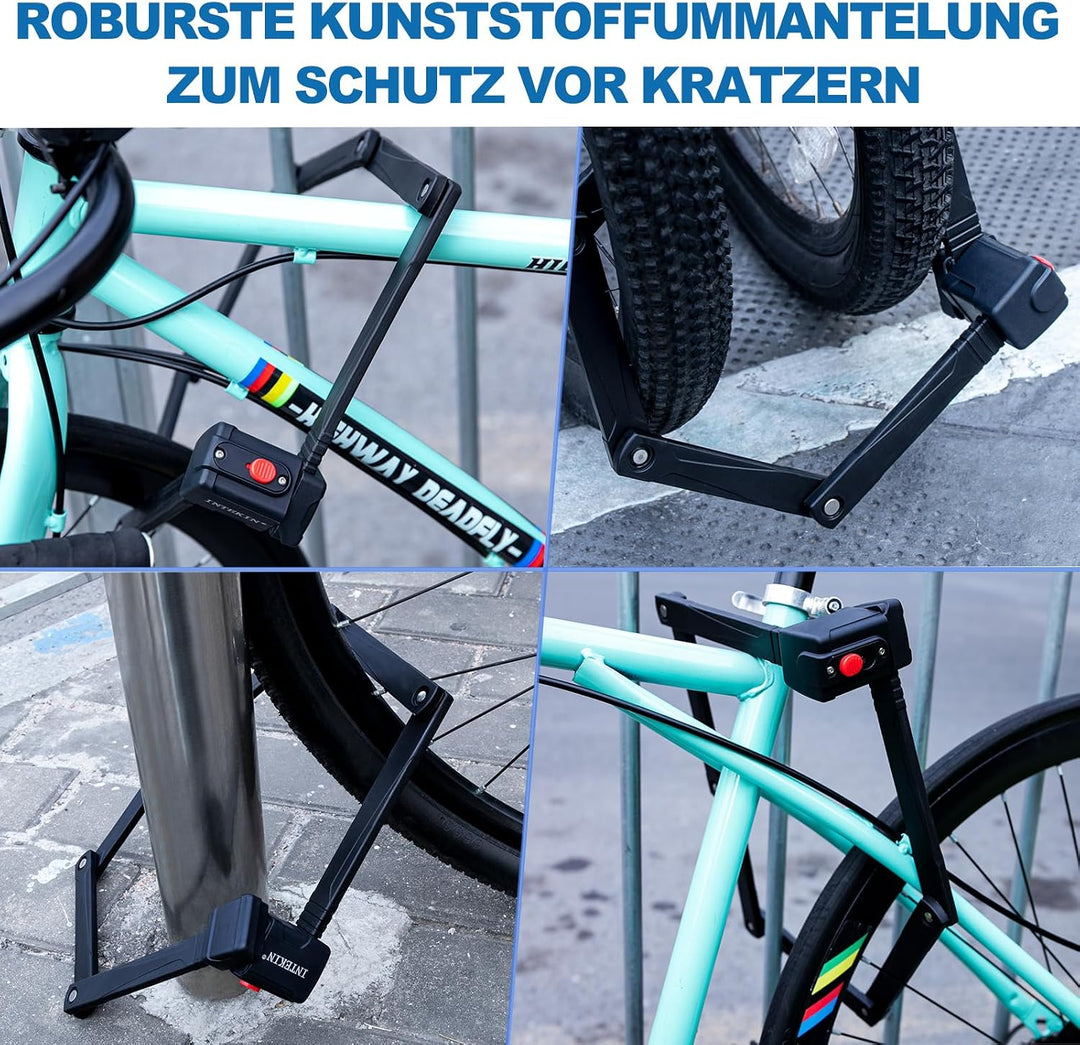 Faltschloss Fahrrad - 95cm lang Fahrradschloss Faltschloss mit Stahlgliedern- Kompaktes Fahrradschlo
