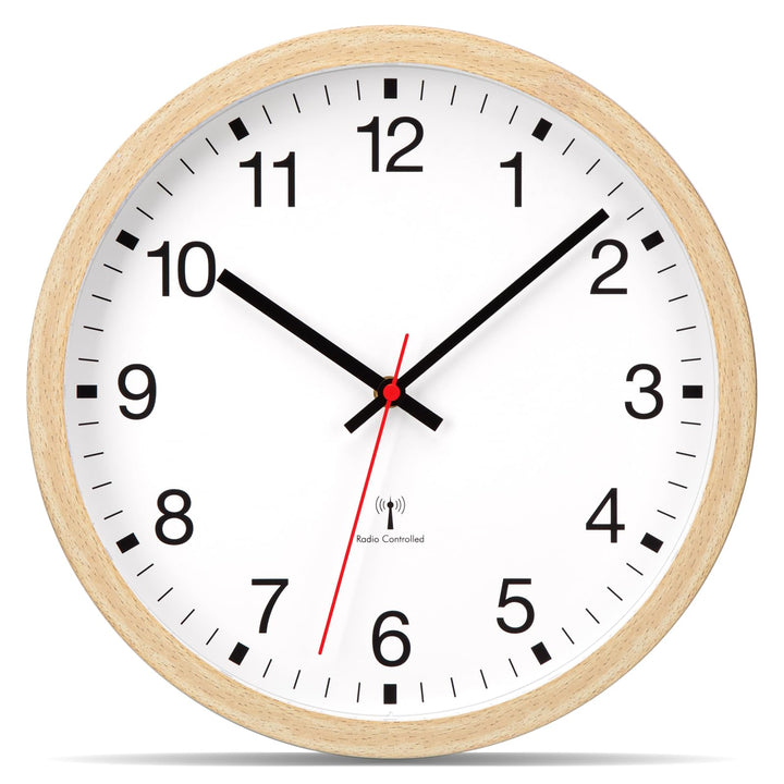 VIVILINEN Gross Wanduhr Funk Mit Holzoptik 40cm Funkuhr Wand Lautlos XXL | Wanduhr Ohne Tickgeräusch