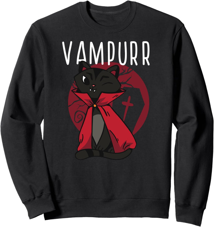 VAMPURR Vampirkatze Kätzchen Halloween lustige Meme Sweatshirt