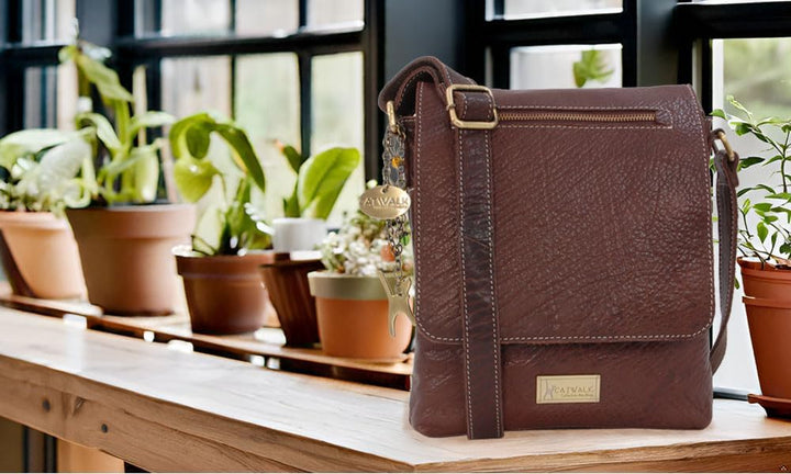 Catwalk Collection Handbags - Leder - Damen Leder Umhängetasche/Handtasche/Messenger/Schultertasche