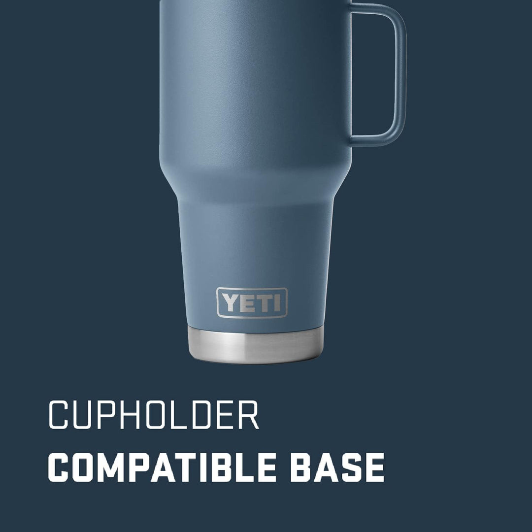 YETI Rambler Reise-Trinkbecher aus Edelstahl, vakuumisoliert, mit starkem Deckel, 850 ml, Nordic Blu