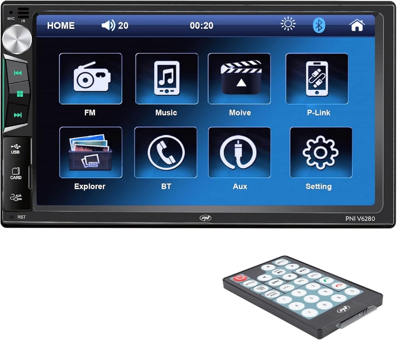 PNI V6280 Auto-Multimedia-Player mit Touchscreen, Bluetooth-Funktion, Mirror Link Android/iOS USB-Fu