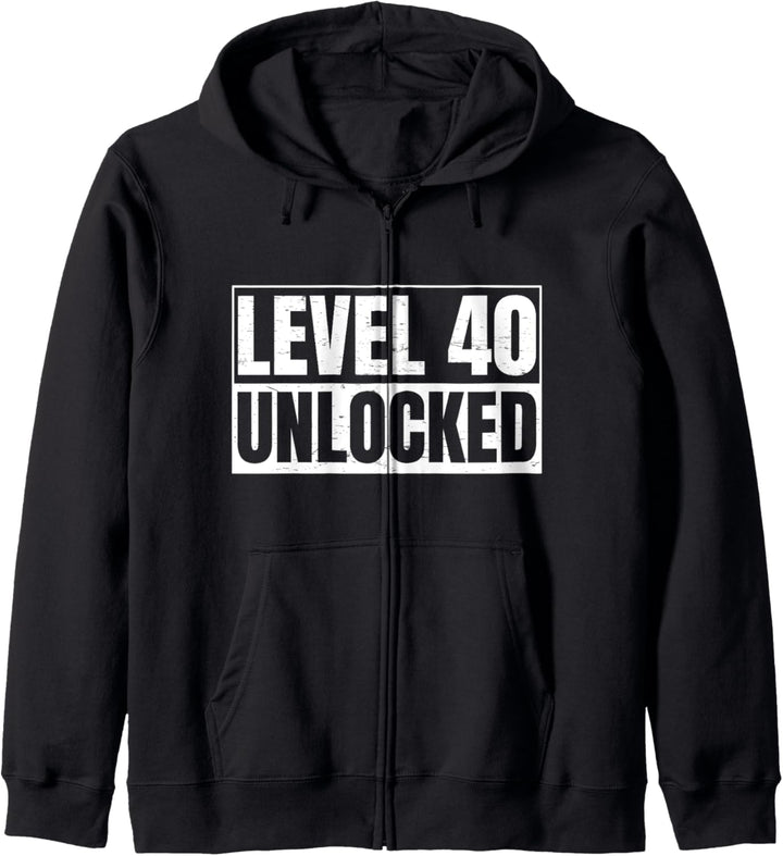 Level 40 Unlocked Geschenk für 40. Geburtstagsparty Kapuzenjacke