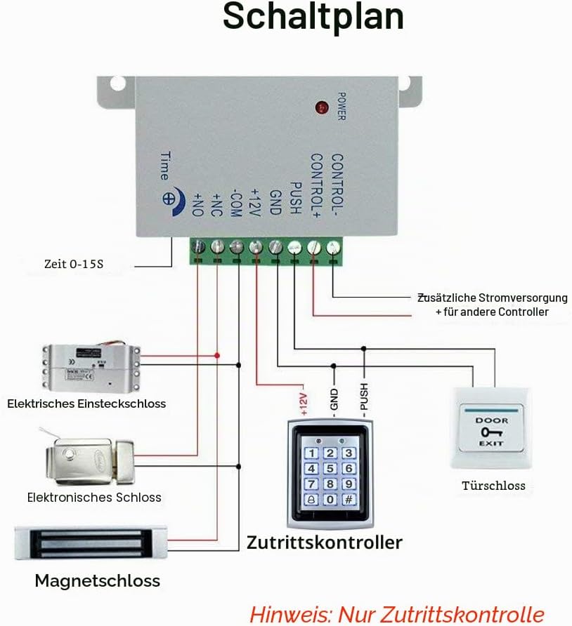 YAVIS Metal Codeschloss Türöffner Access Control Keypad 125 kHz EM Kartenleser + 10 RFID-Keychians +